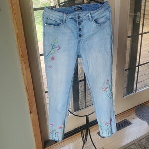 APNY Light Blue Embroidered Button-Up Fly Sz. 8 Jeans‎